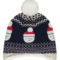 Bonnet en tricot jacquard bonhommes de neige pour bébé garçon