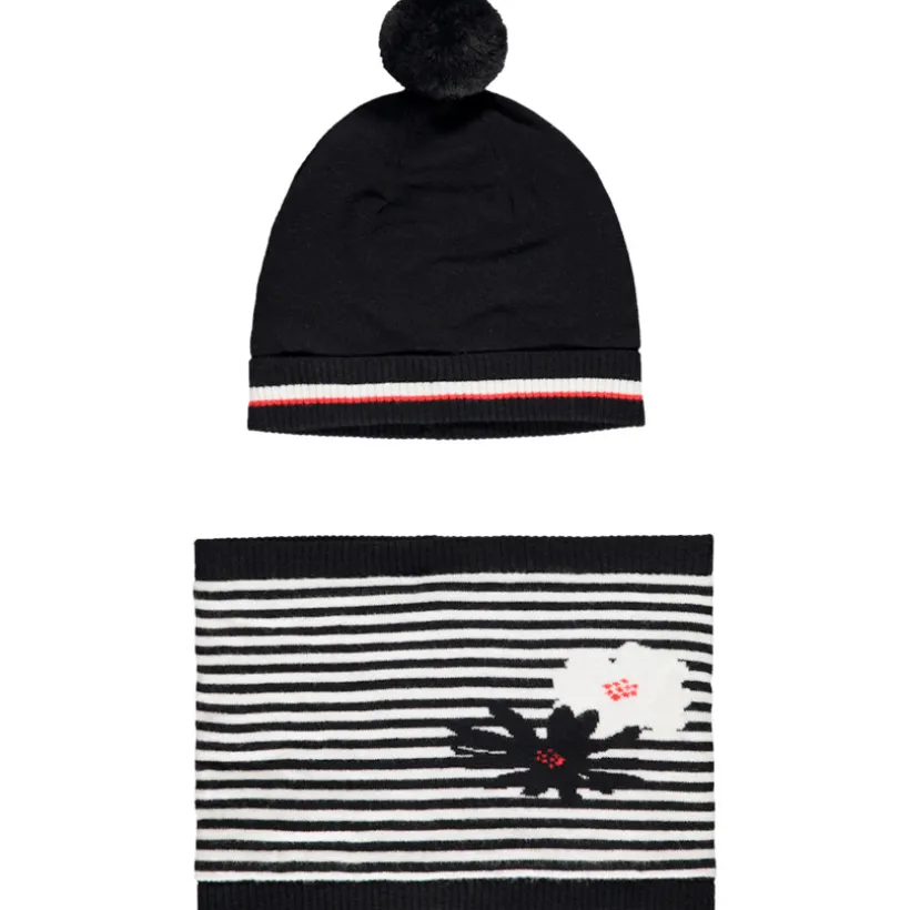 Bonnet et snood en tricot fantaisie doublés sherpa pour fille