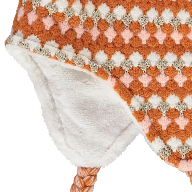 Bonnet péruvien en tricot fantaisie pour bébé fille