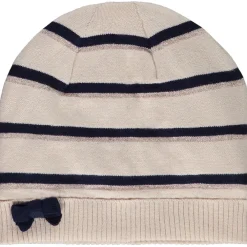 Bonnet à rayures avec noeud fantaisie pour fille