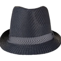Borsalino tressé avec galon tissé pour bébé garçon