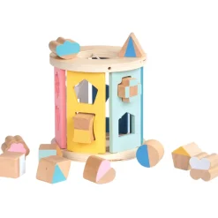 Boîte à formes cylindre en bois