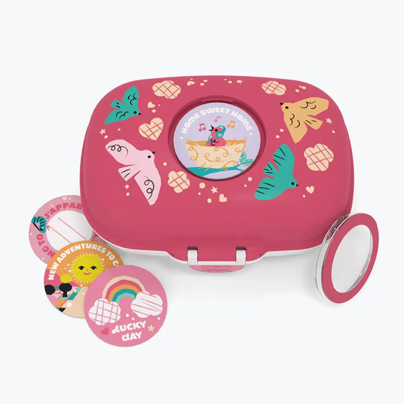 Boîte à goûter Gram Birds Rose