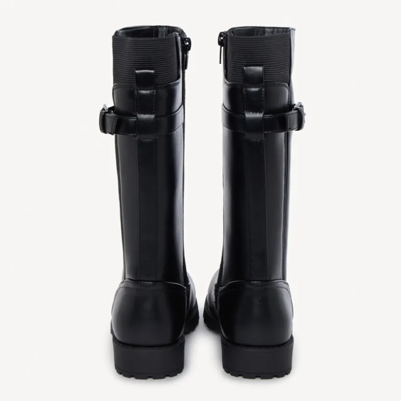 Bottes cavalière noire à boucle pour fille