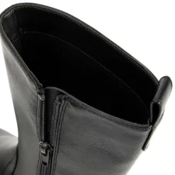 Bottes cavalières noires effet cuir pour fille
