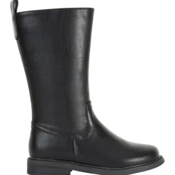 Bottes cavalières noires effet cuir pour fille