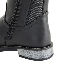 Bottes cavalières à talon argenté pour fille