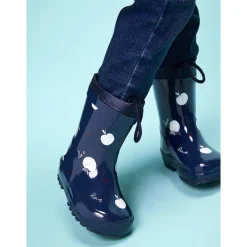 Bottes de pluie avec col imperméable imprimé pommes pour fille