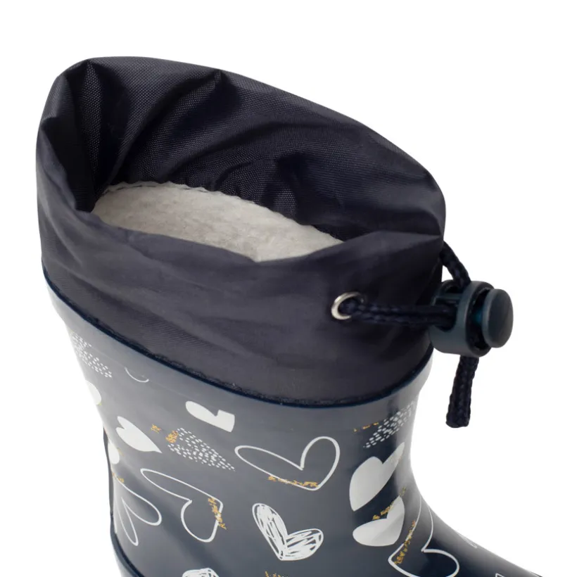 Bottes de pluie à col imprimé cœurs pour bébé fille