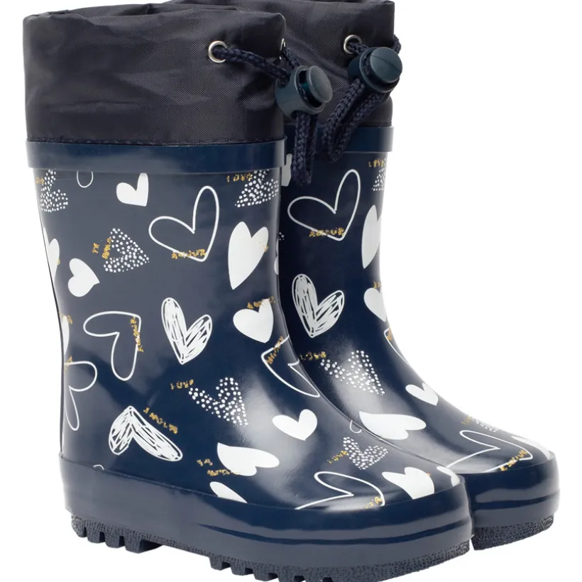 Bottes de pluie à col imprimé cœurs pour bébé fille