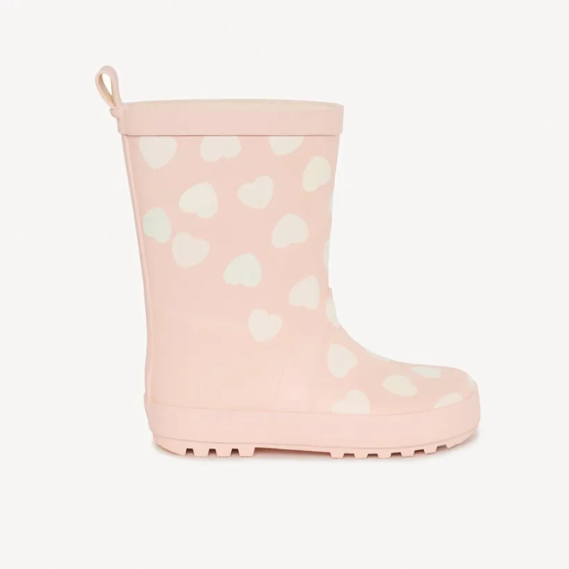 Bottes de pluie à couleur changeante imprimé cœurs pour fille
