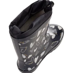 Bottes de pluie en caoutchouc avec col imperméable imprimé coeurs pour fille