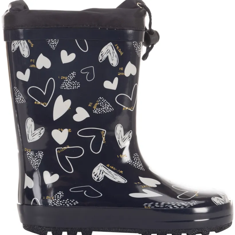 Bottes de pluie en caoutchouc avec col imperméable imprimé coeurs pour fille