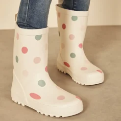 Bottes de pluie imprimé pois pour fille