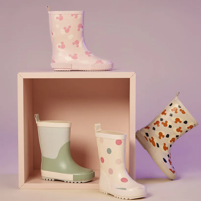 Bottes de pluie imprimé pois pour fille