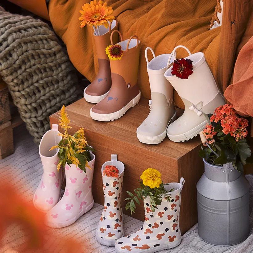 Bottes de pluie ludiques ourson à anses pour bébé garçon
