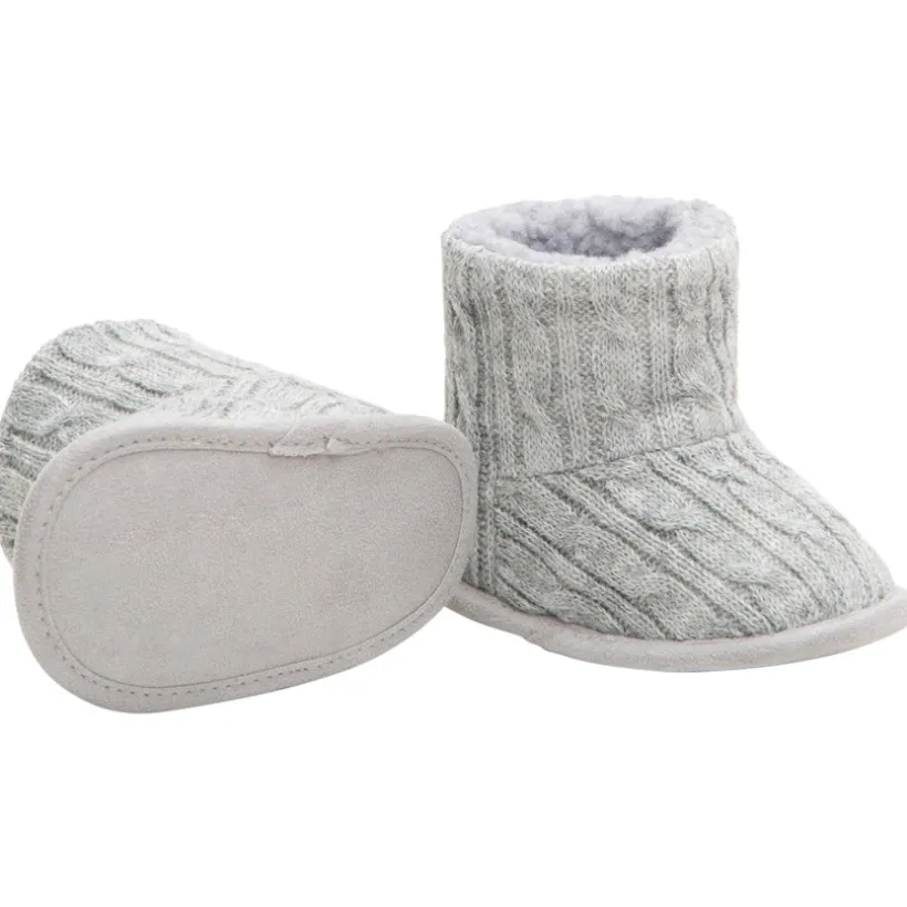 1/2 bottes en tricot à torsades et intérieur fourré