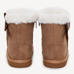 Bottes fourrées effet daim avec nœud pour fille