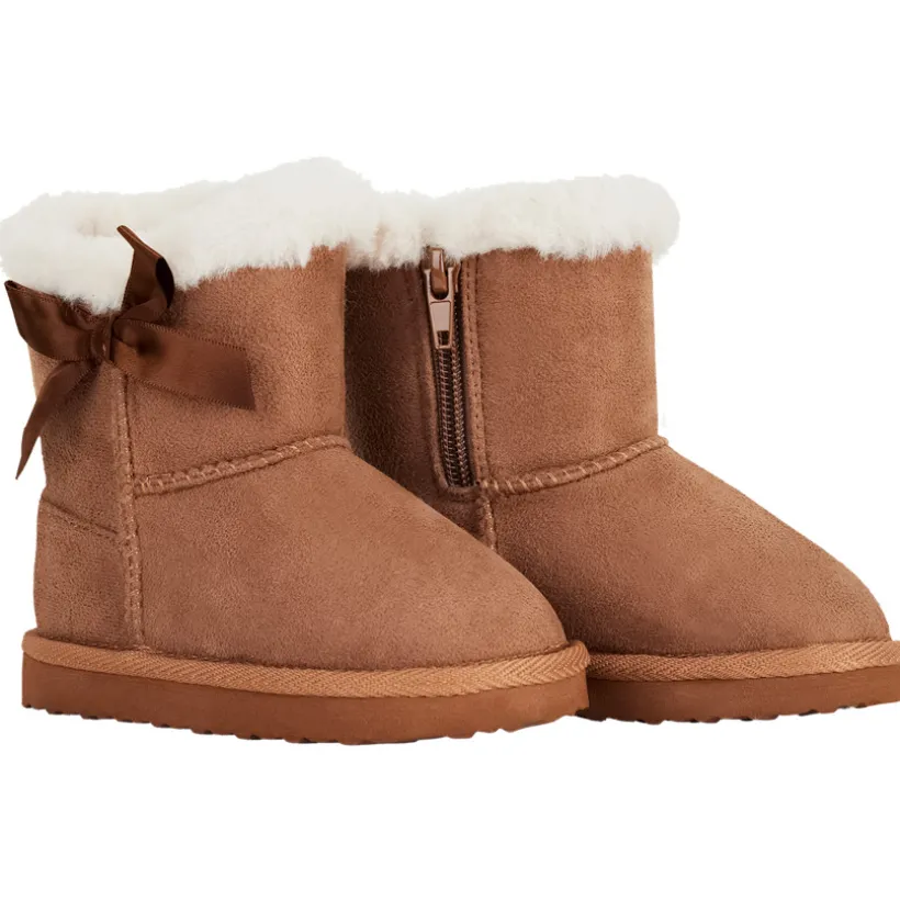 Bottes fourrées effet daim pour bébé fille