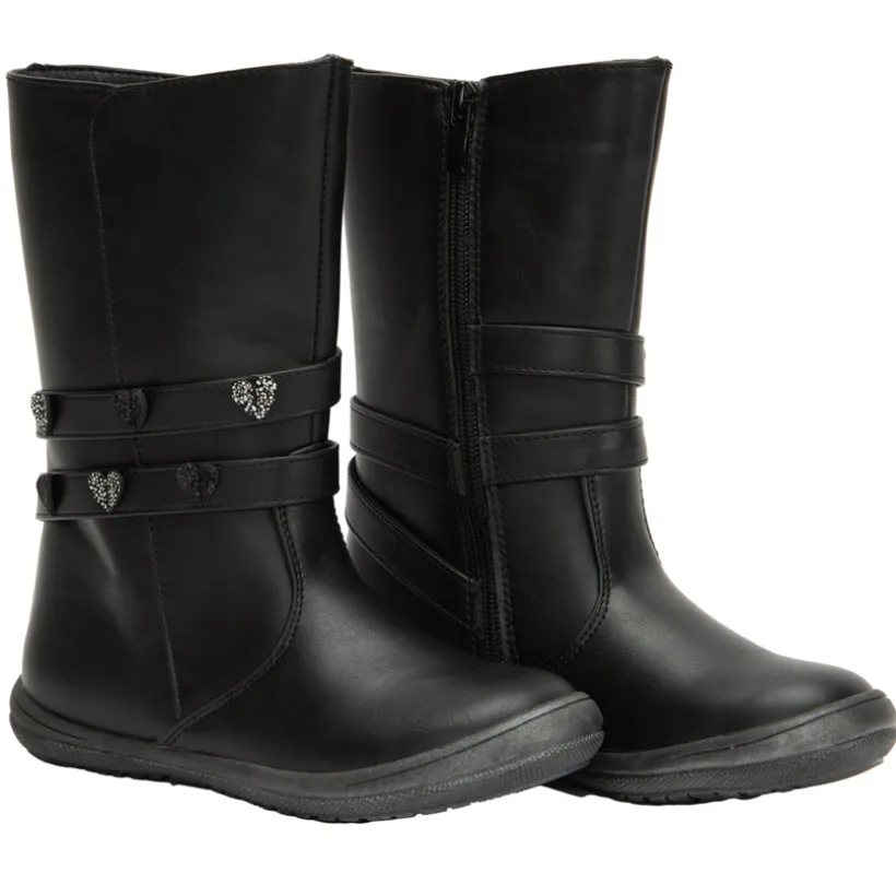 Bottes zippées à brides cœurs pour fille