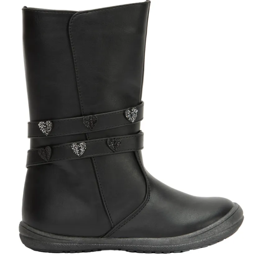 Bottes zippées à brides cœurs pour fille