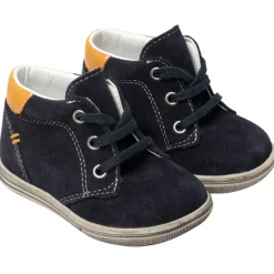 Bottillons bleu marine en cuir pour bébé garçon