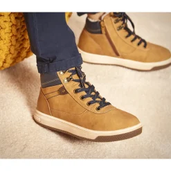 Bottillons camel avec lacets et zip pour garçon