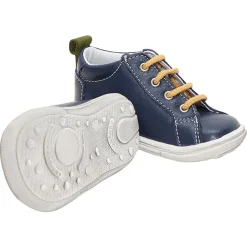 Bottillons en cuir avec empiècements contrastés