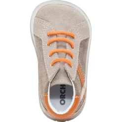 Bottillons en cuir à lacets avec empiècements et lacets contrastés