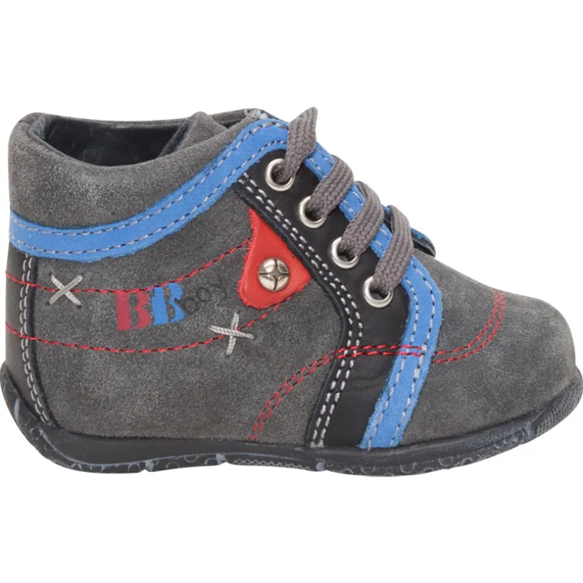 Bottillons en cuir à lacets avec print