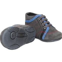 Bottillons en cuir à lacets avec chat printé
