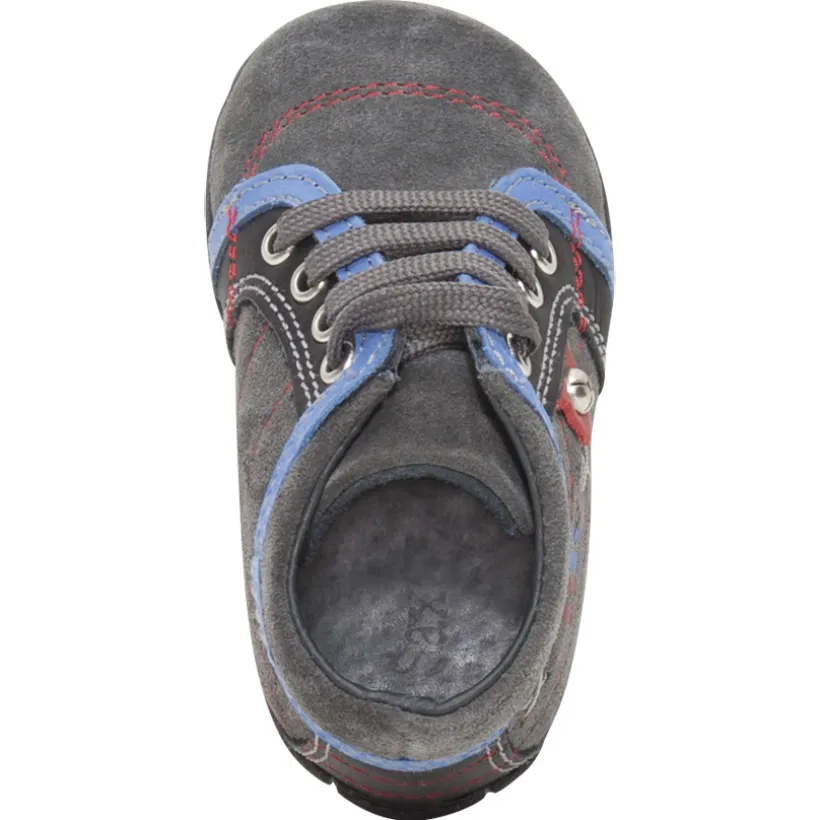 Bottillons en cuir à lacets avec print