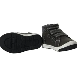 Bottillons gris foncé triple velcros pour bébé garçon