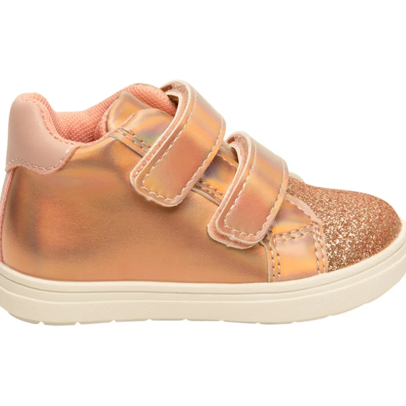 Bottillons irisés à paillettes avec double velcro pour bébé fille