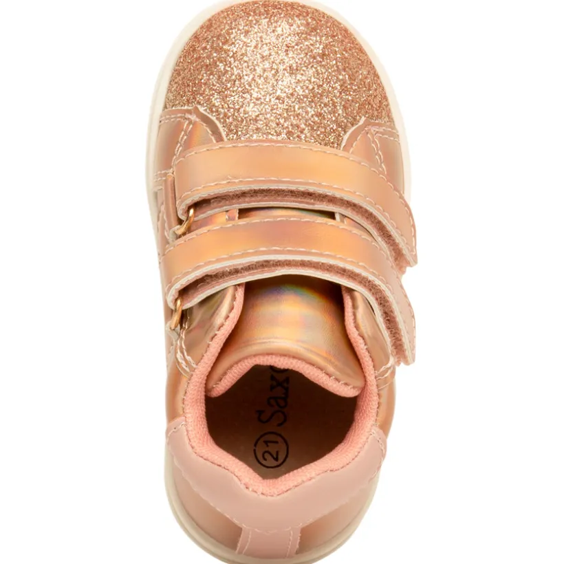 Bottillons irisés à paillettes avec double velcro pour bébé fille