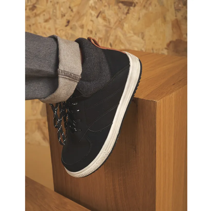 Bottillons à lacets avec col en tricot et semelle crantée pour garçon