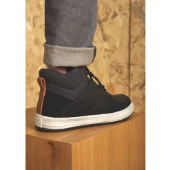 Bottillons à lacets avec col en tricot et semelle crantée pour garçon