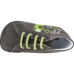 Bottillons à lacets en cuir avec inscription printée