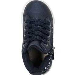 Bottillons marine avec lacets et zip pour bébé fille