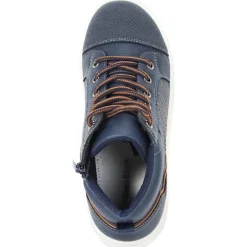 Bottillons marine avec lacets et zip pour garçon