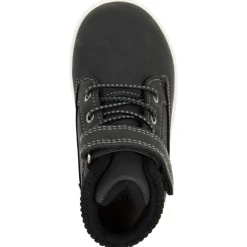 Bottillons noirs à lacets élastiqués fantaisie et scratch pour garçon