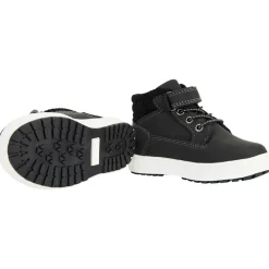 Bottillons noirs à lacets élastiqués fantaisie et scratch pour garçon