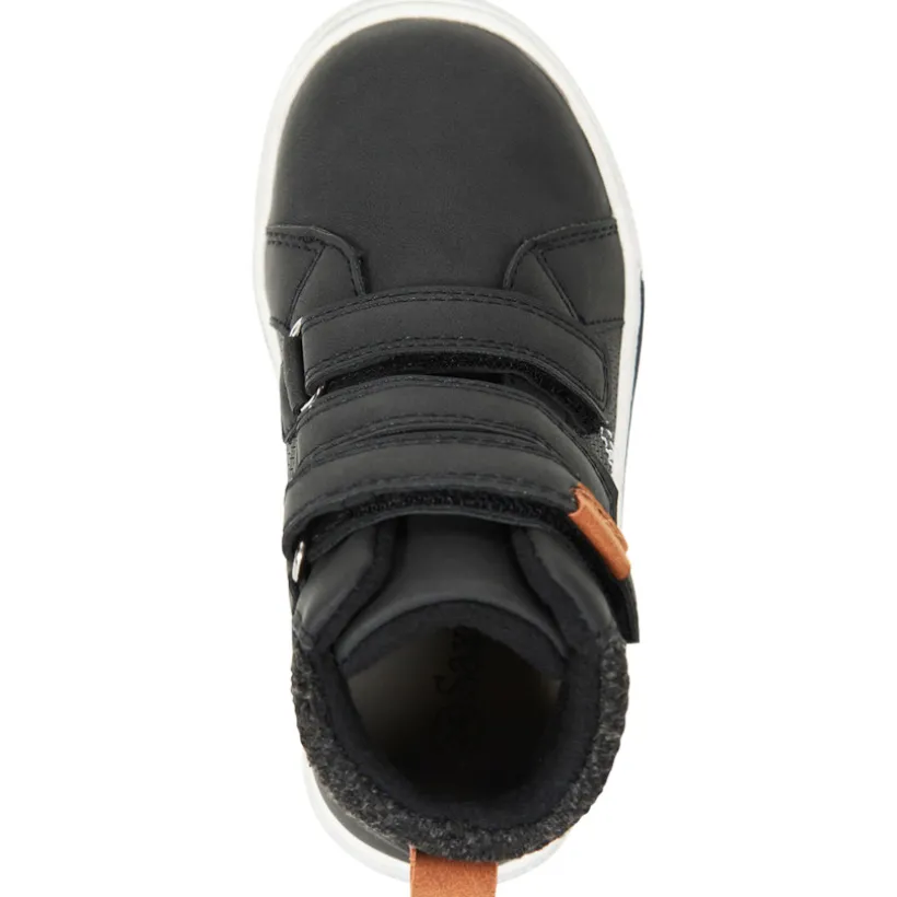 Bottillons noirs triples velcros pour bébé garçon