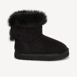 Bottines avec faussure fourrure et nœud pour fille