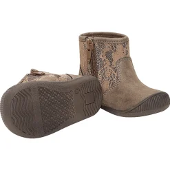 Bottines dorées avec tige en dentelle