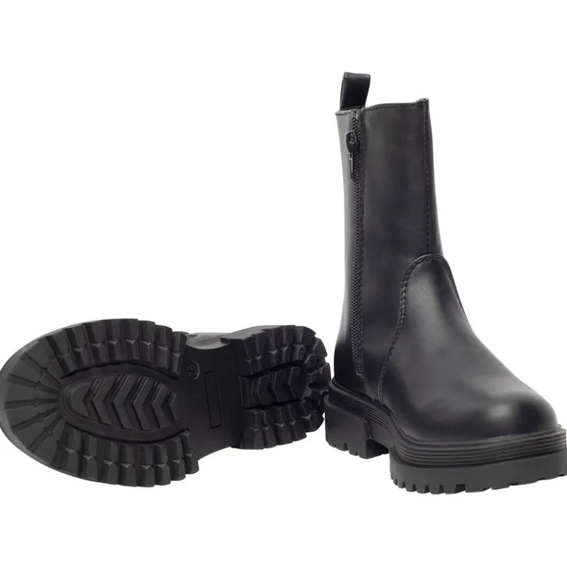 Bottines effet cuir avec semelles chunky pour fille