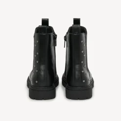 Bottines effet cuir élastiquées à rivets pour fille