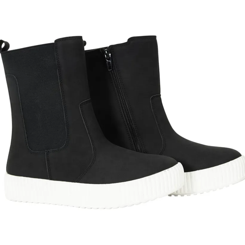 Bottines effet daim à semelle contrastée pour fille