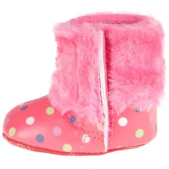 Bottines imprimé pois et fausse fourrure