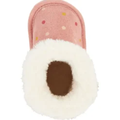 Bottines souples à fausse fourrure et imprimé pois pour bébé fille